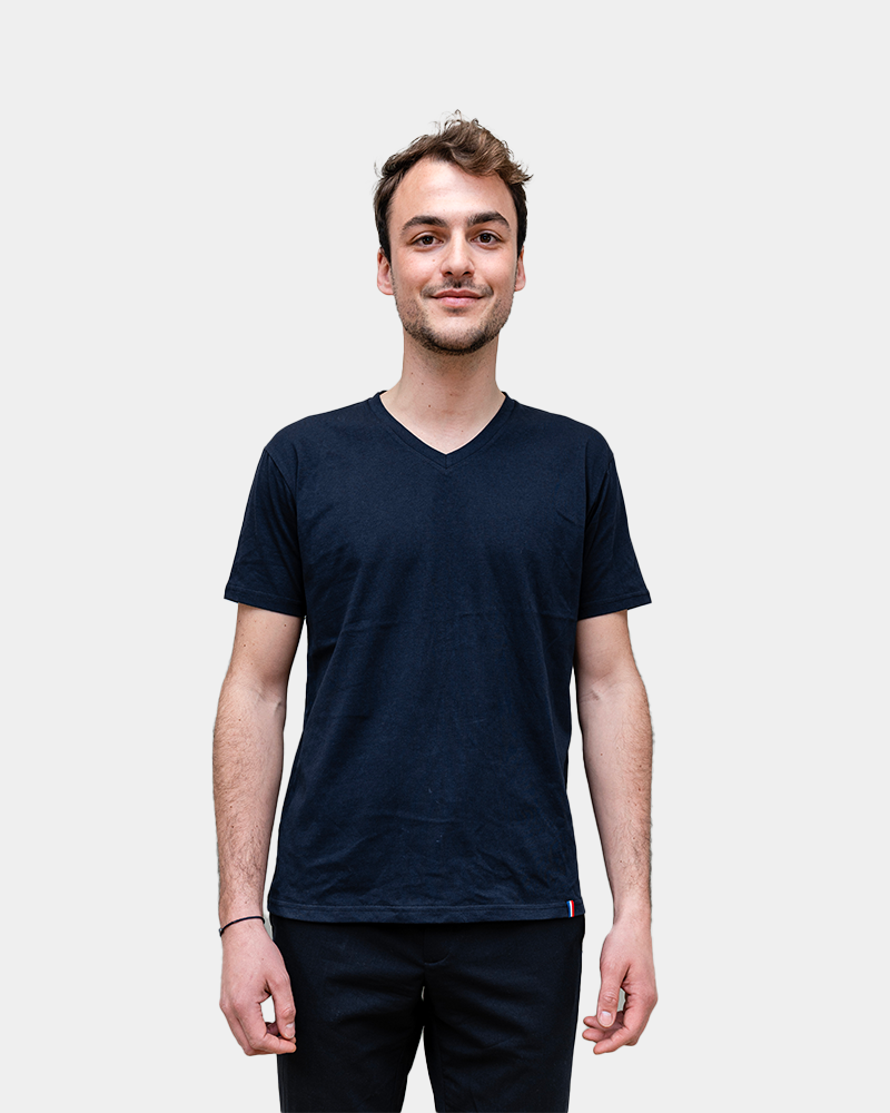 T-shirt uomo scollo a V Made in France da personalizzare