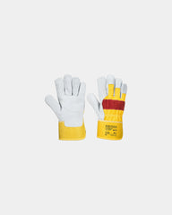 Guanti da lavoro in pelle rinforzata da personalizzare - Giallo-Rosso
