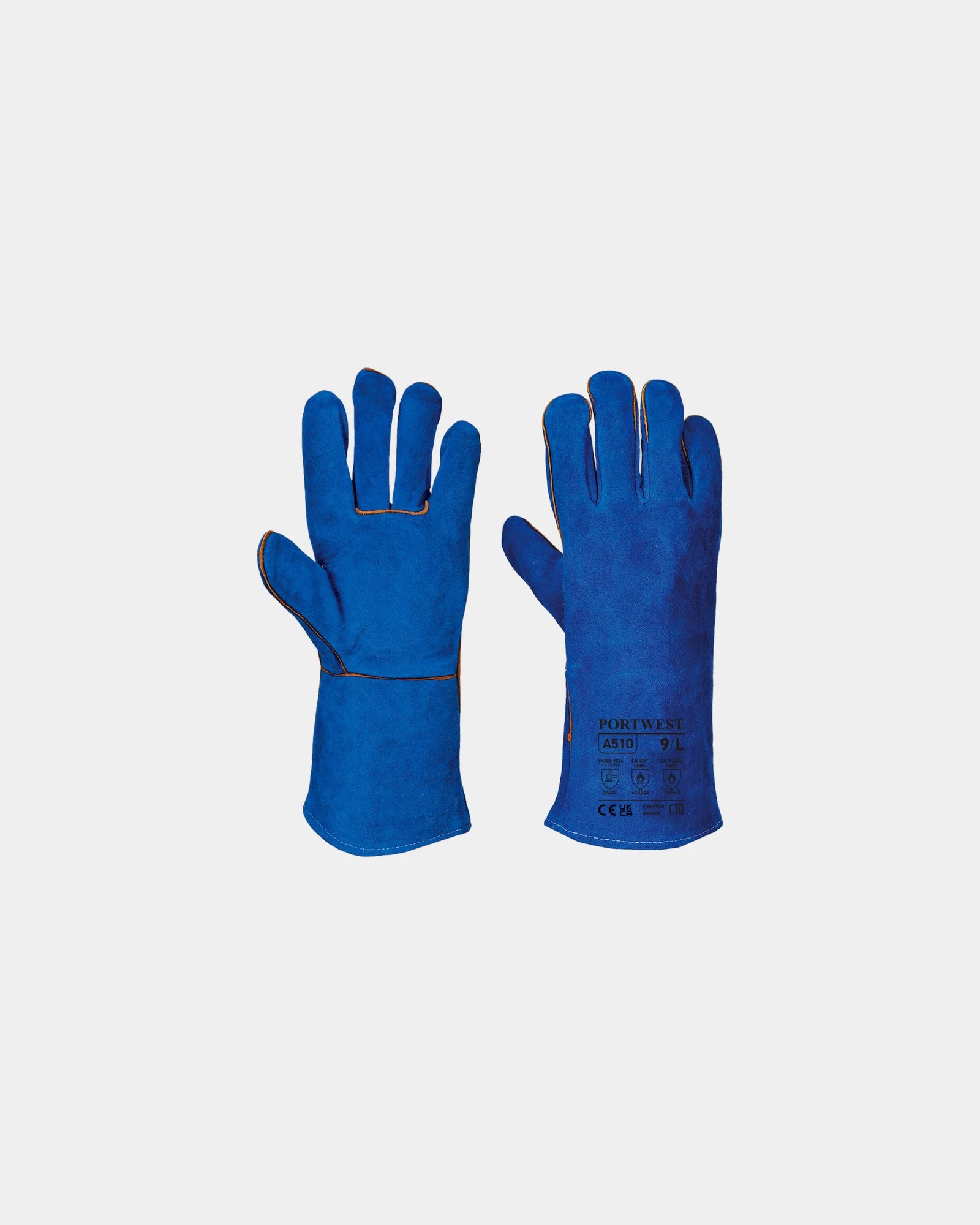 Guanti da saldatore in pelle set 6 pz da personalizzare - Blu