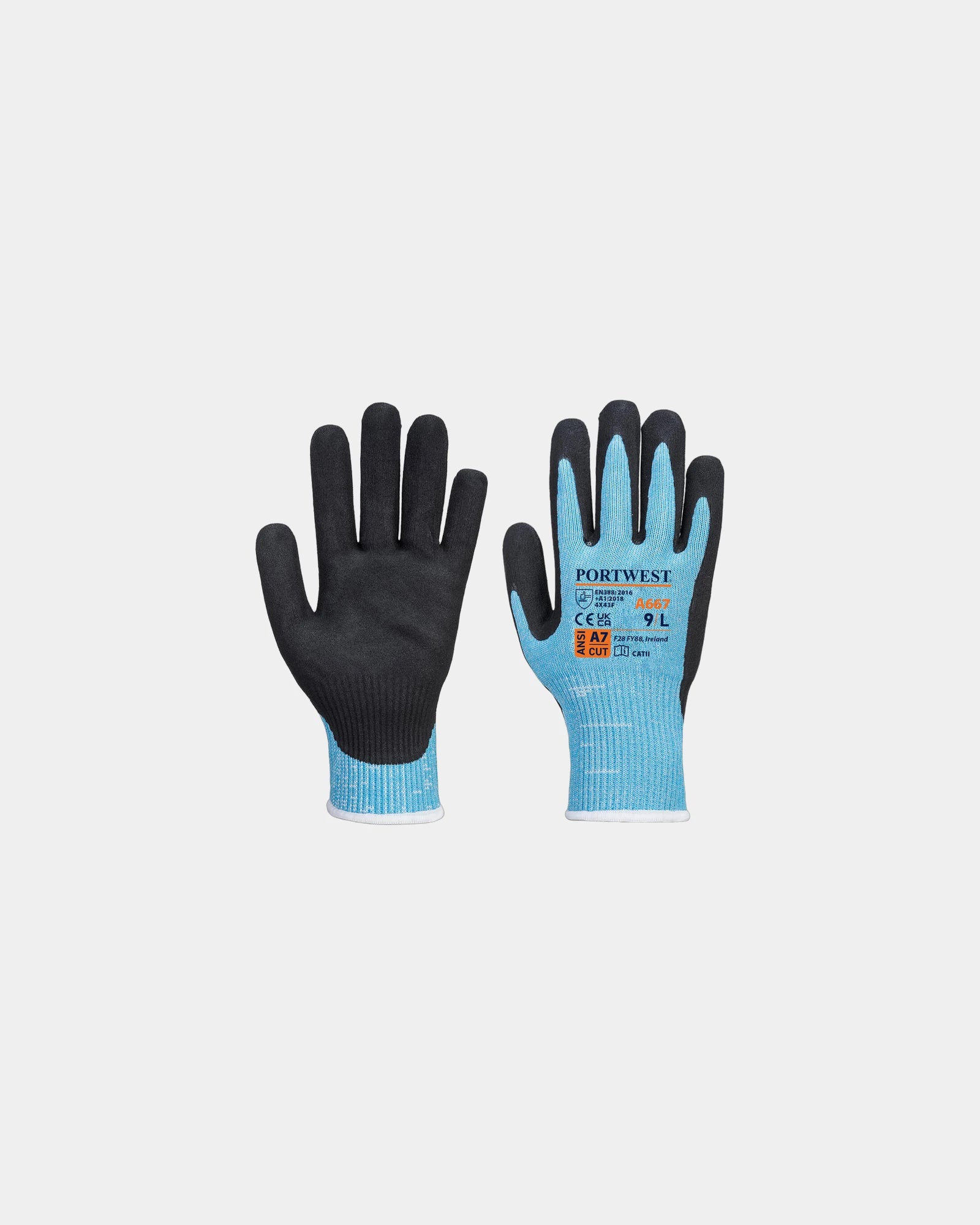 Guanto antitaglio nitrile sabbiato da personalizzare - Blu-Nero