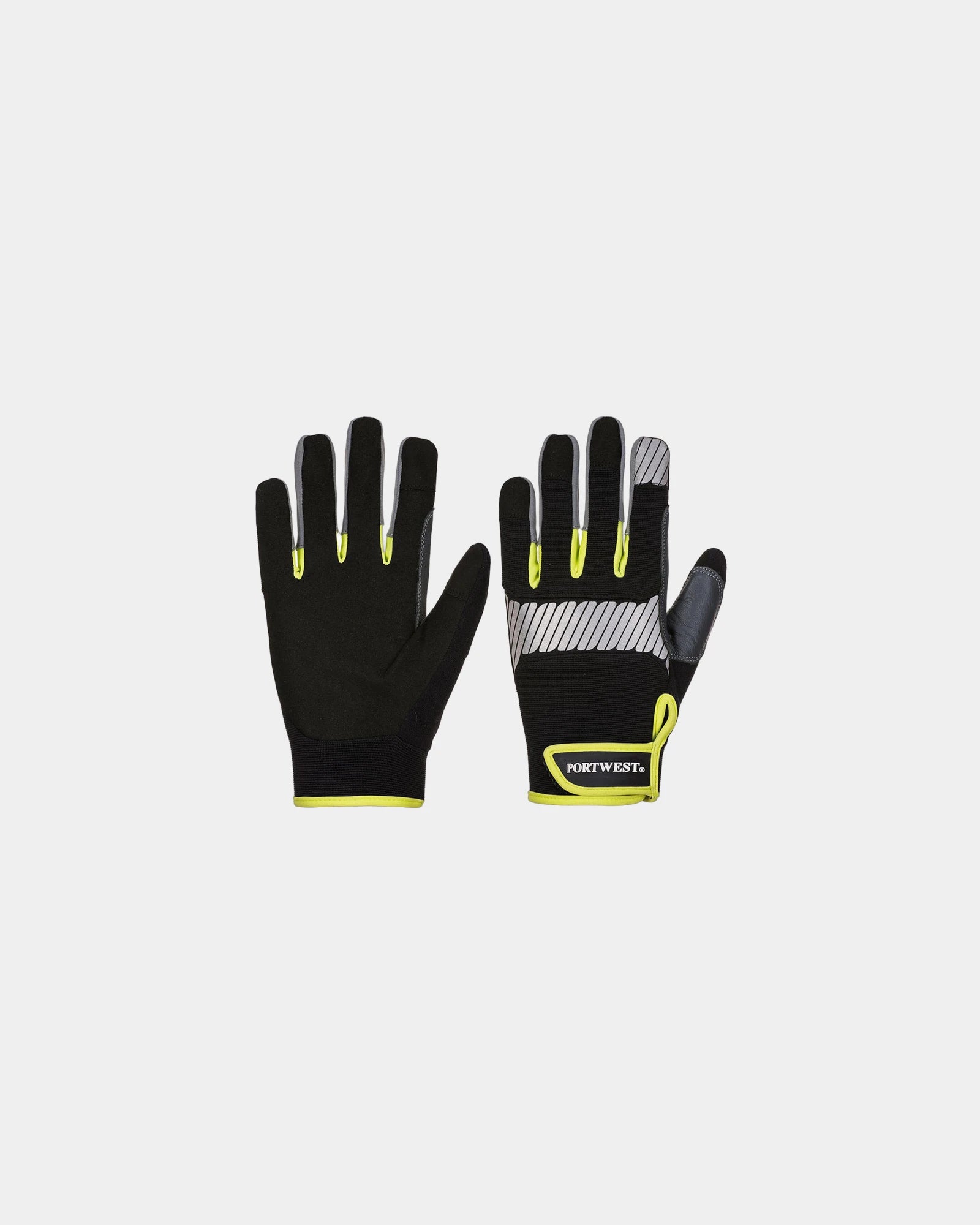 Guanto da lavoro riflettente touch screen da personalizzare - Nero-Blu Cielo