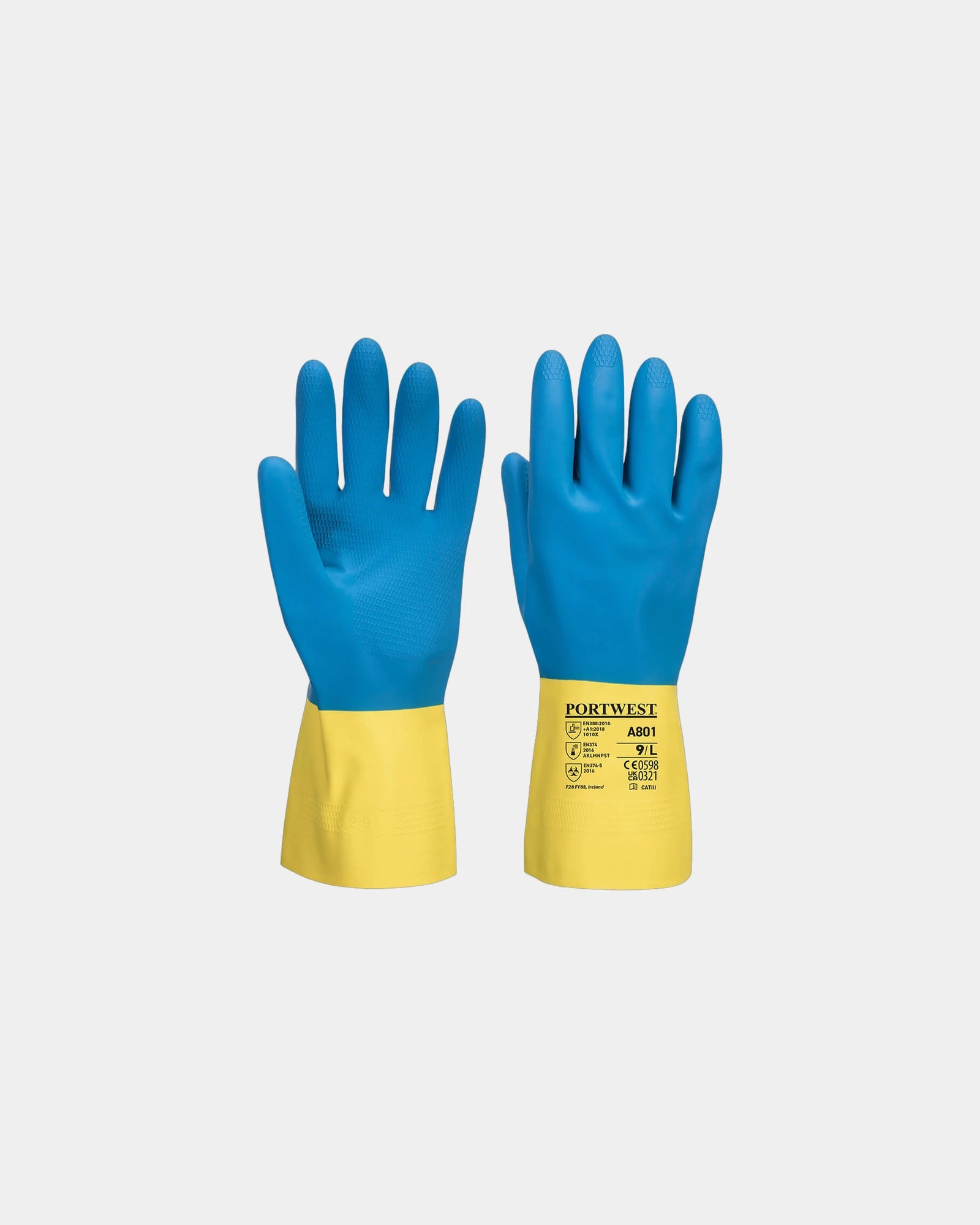 Guanti in lattice antiscivolo doppia mano da personalizzare - Giallo-Nero
