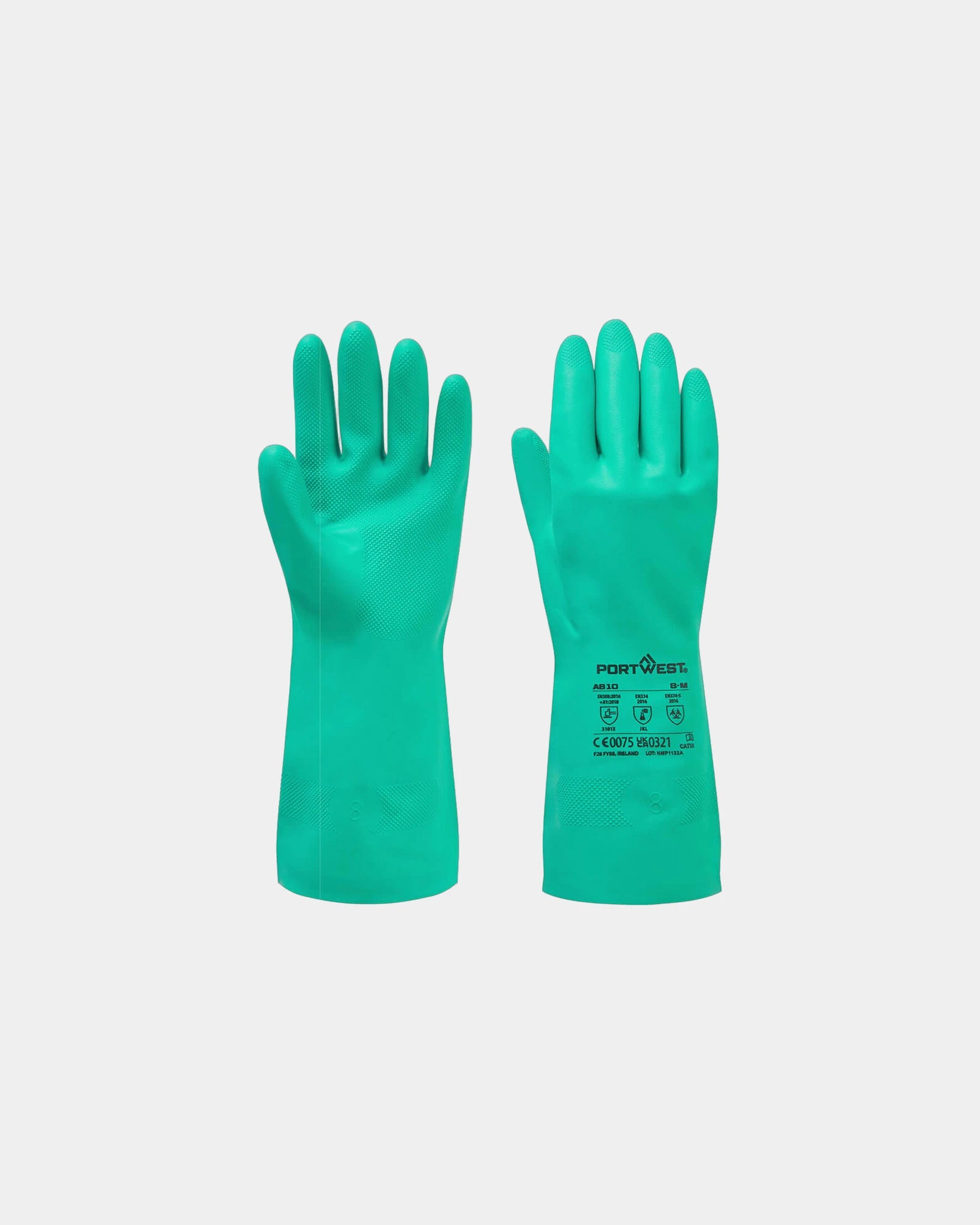 Guanti nitrile chimici foderati verde da personalizzare - Verde