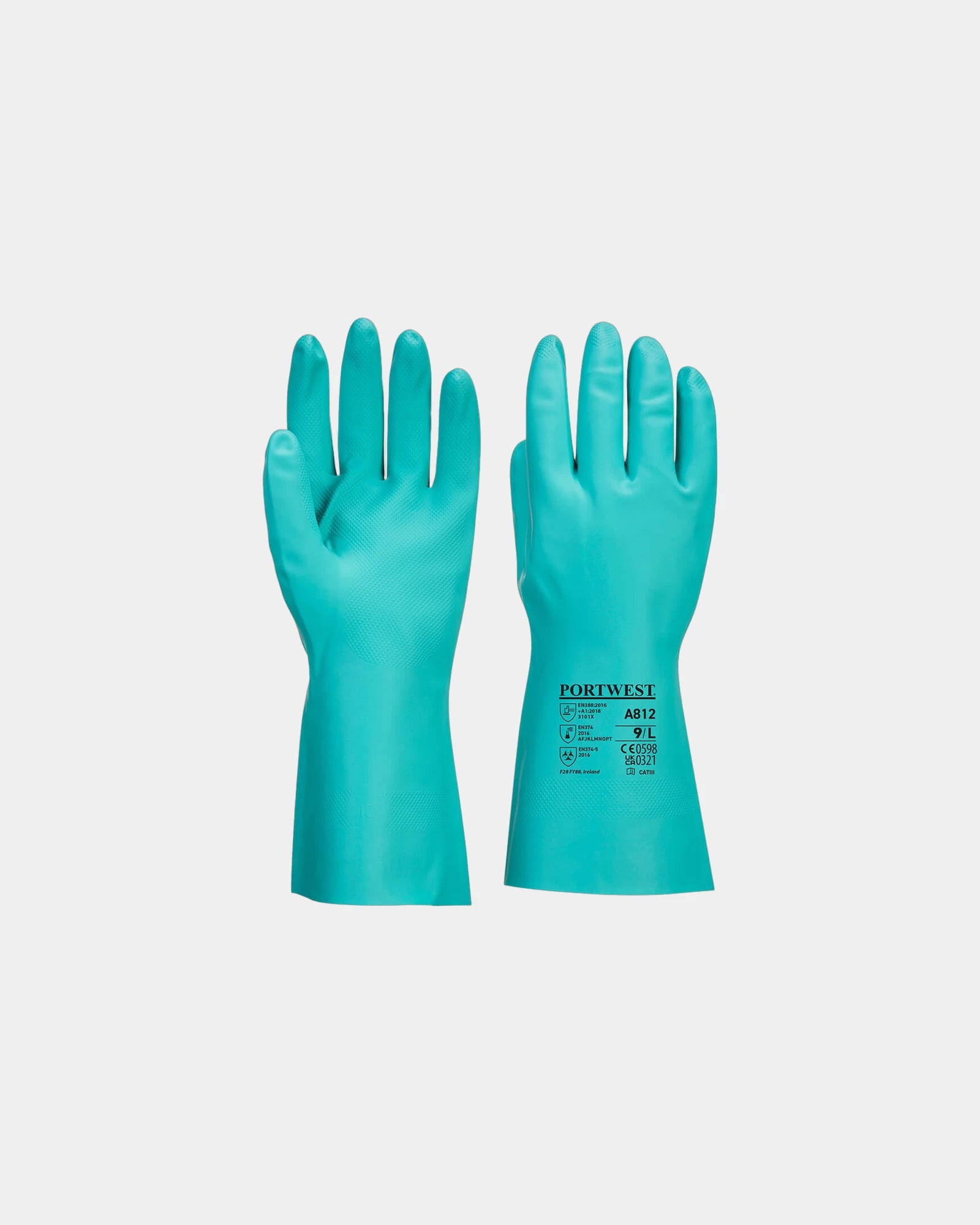 Guanti nitrile chimici antiscivolo 0,38mm da personalizzare - Verde