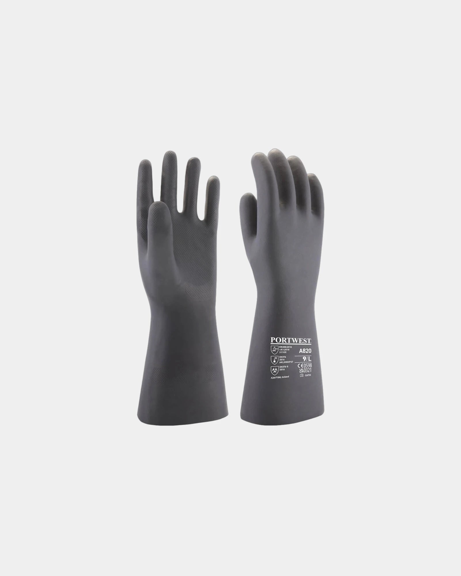 Guanto chimico neoprene 38 cm da personalizzare - Nero-Blu Cielo