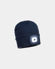 Berretto LED ricaricabile con doppia luce da personalizzare - Blu Navy