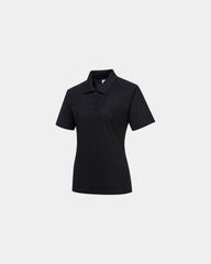 Polo donna poliestere-cotone UPF 50+ da personalizzare - Nero-Blu Cielo