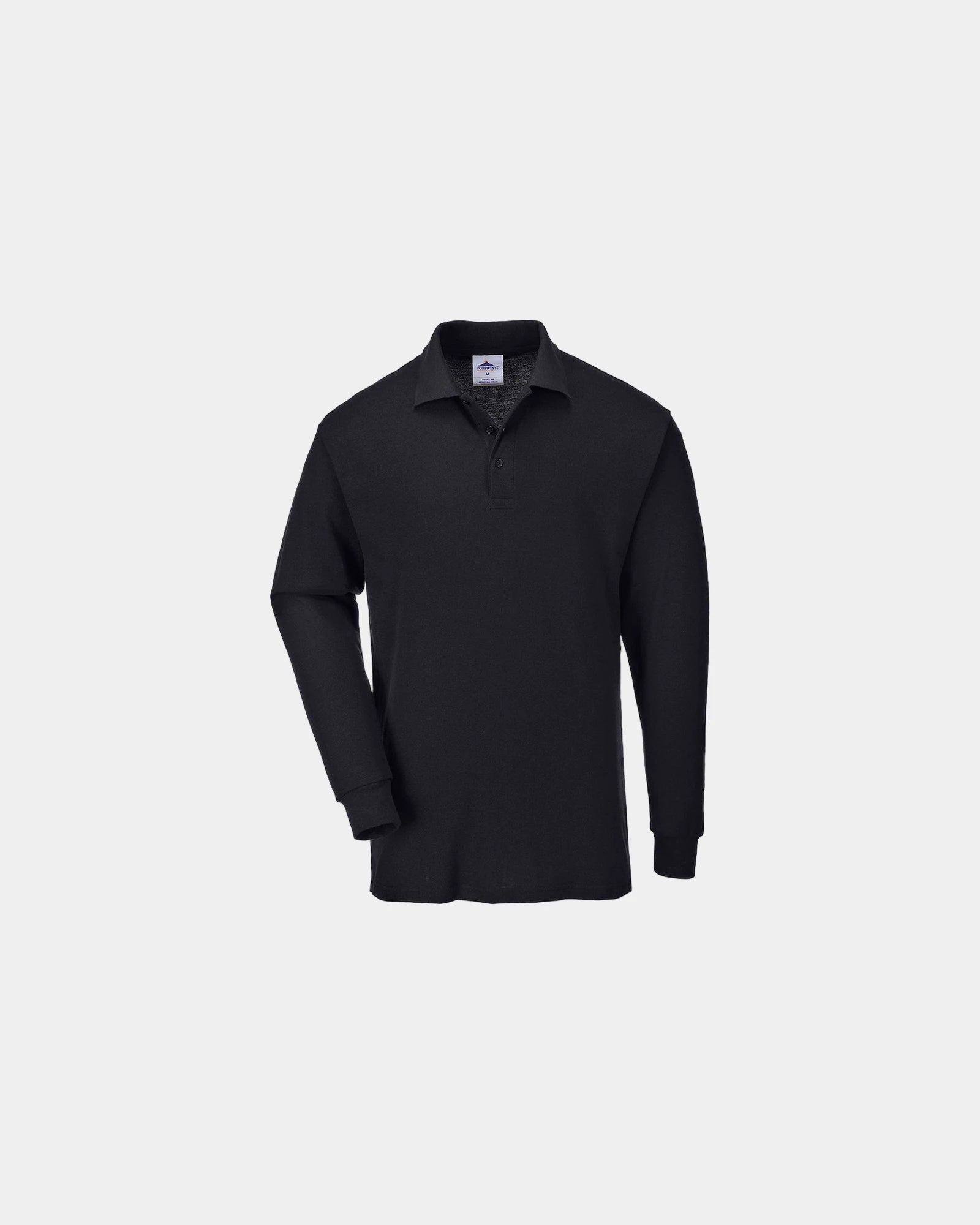 Polo maniche lunghe cotone poliestere da personalizzare - Nero-Blu Cielo