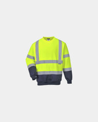 Felpa bicolore alta visibilità 300 g/m² da personalizzare - Giallo-Blu Navy