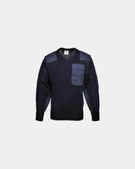 Pullover acrilico rinforzi spalle e gomiti da personalizzare - Blu Navy