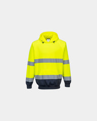 Felpa con cappuccio bicolore 300 g/m² da personalizzare - Giallo-Blu Navy