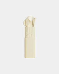 Set posate bio-composite fibra legno da personalizzare - Panna