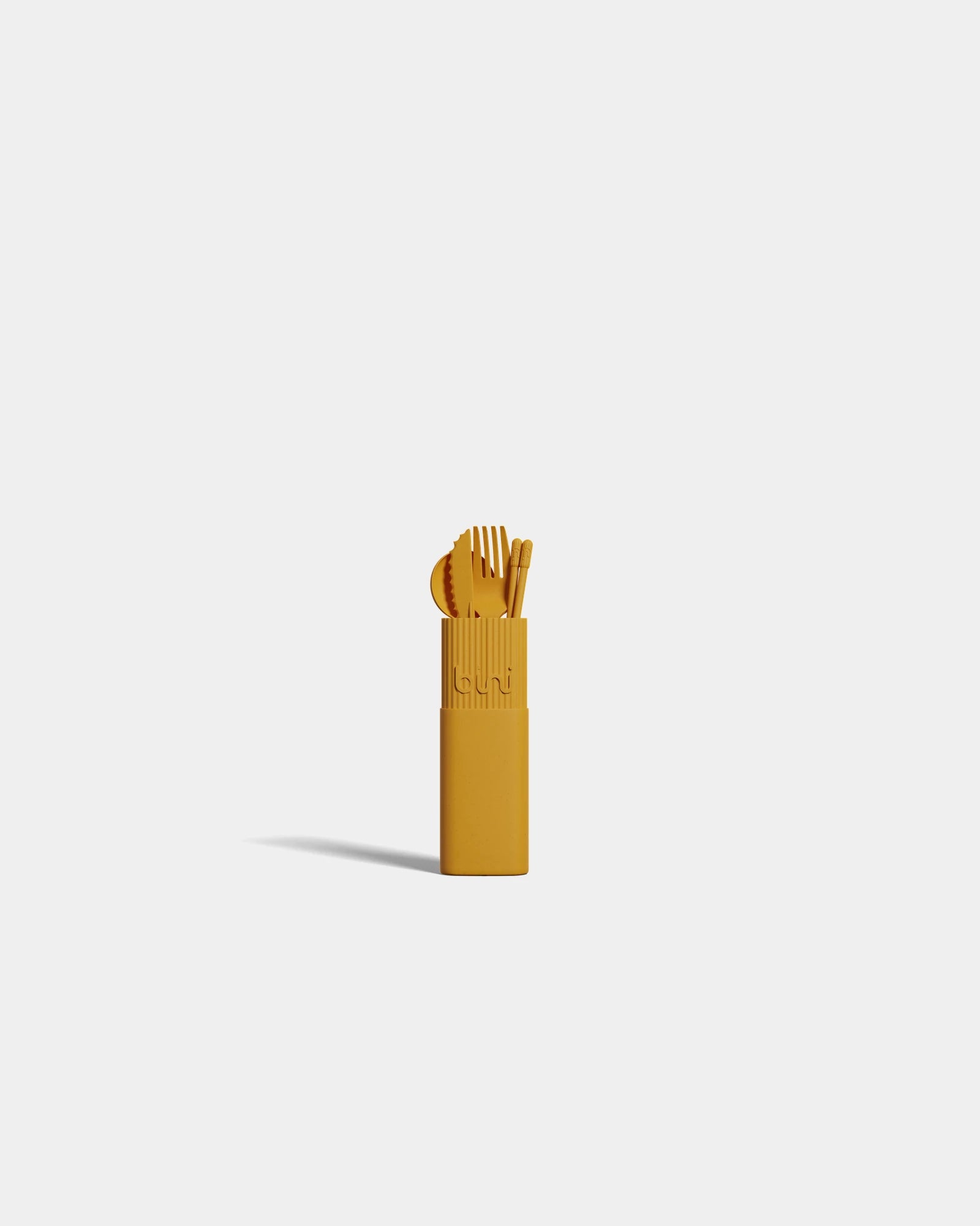 Set posate bio-composite fibra legno da personalizzare - Giallo