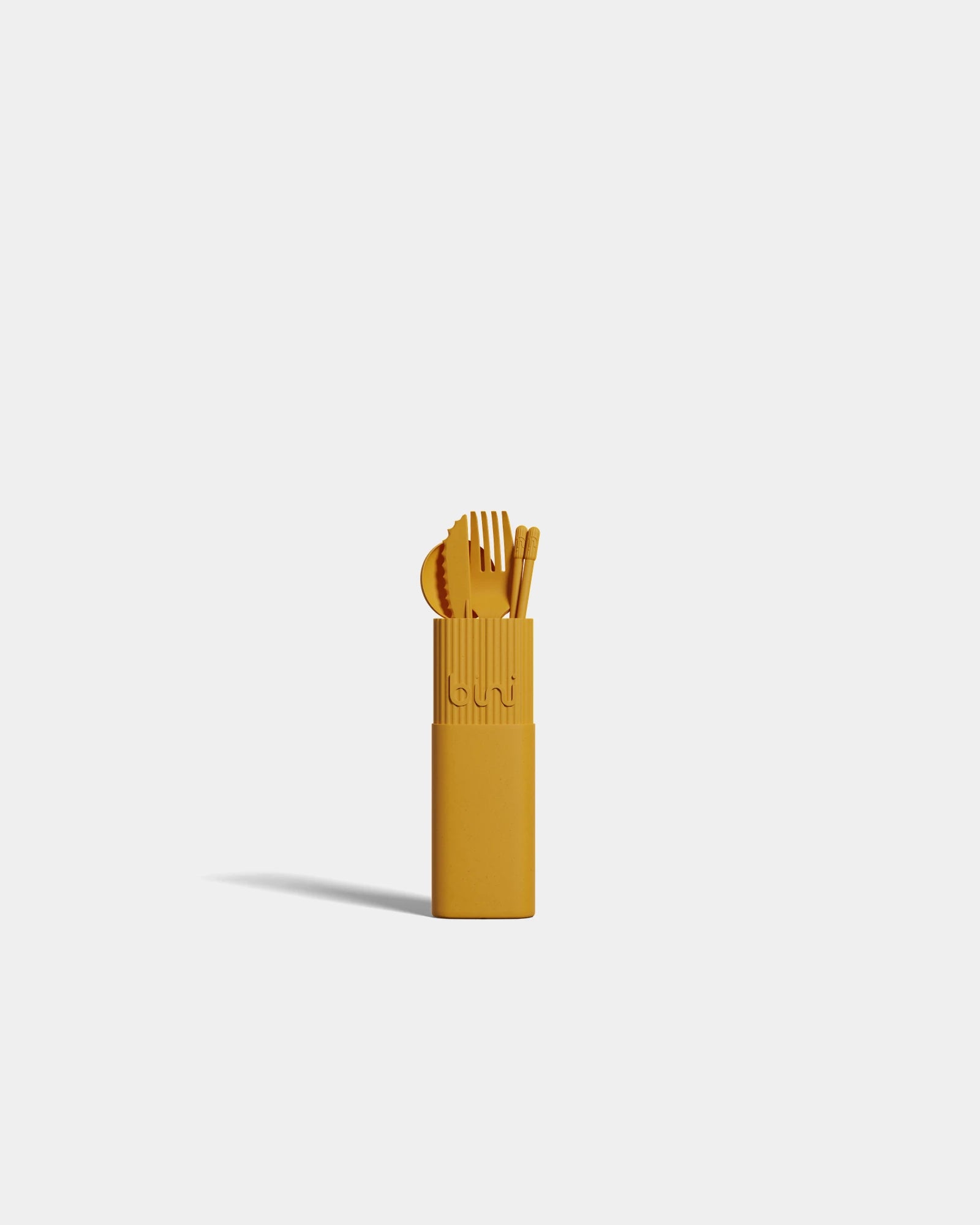 Set posate bio-composite fibra legno da personalizzare - Giallo