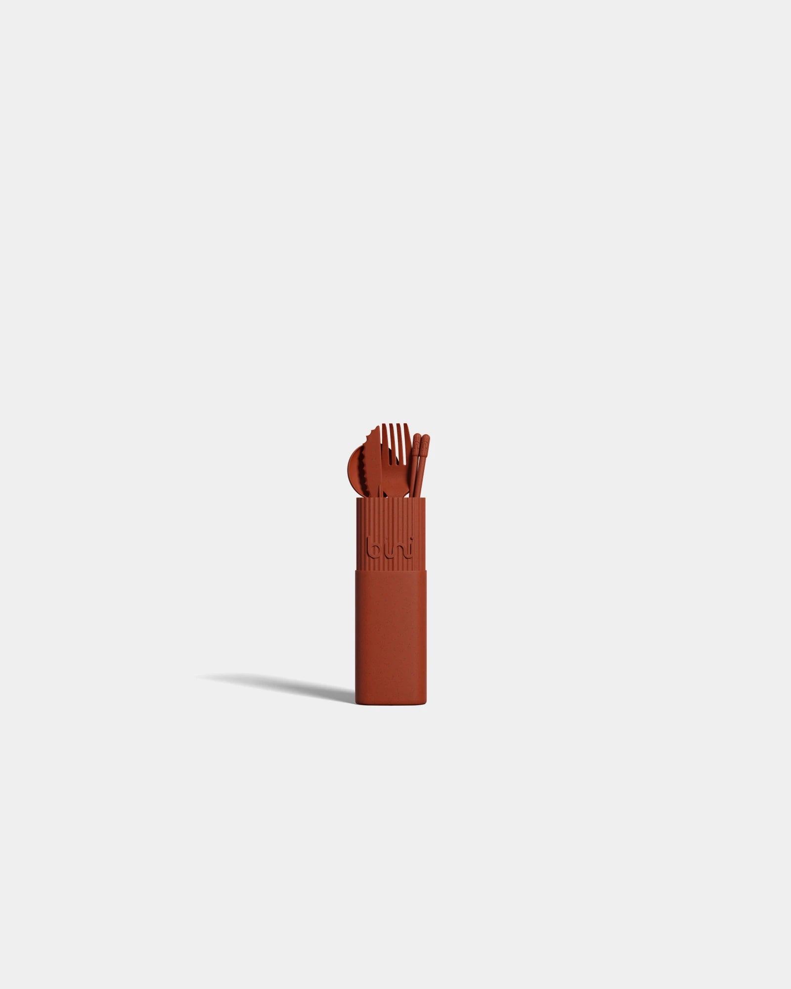 Set posate bio-composite fibra legno da personalizzare - Terracotta