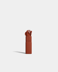 Set posate bio-composite fibra legno da personalizzare - Terracotta
