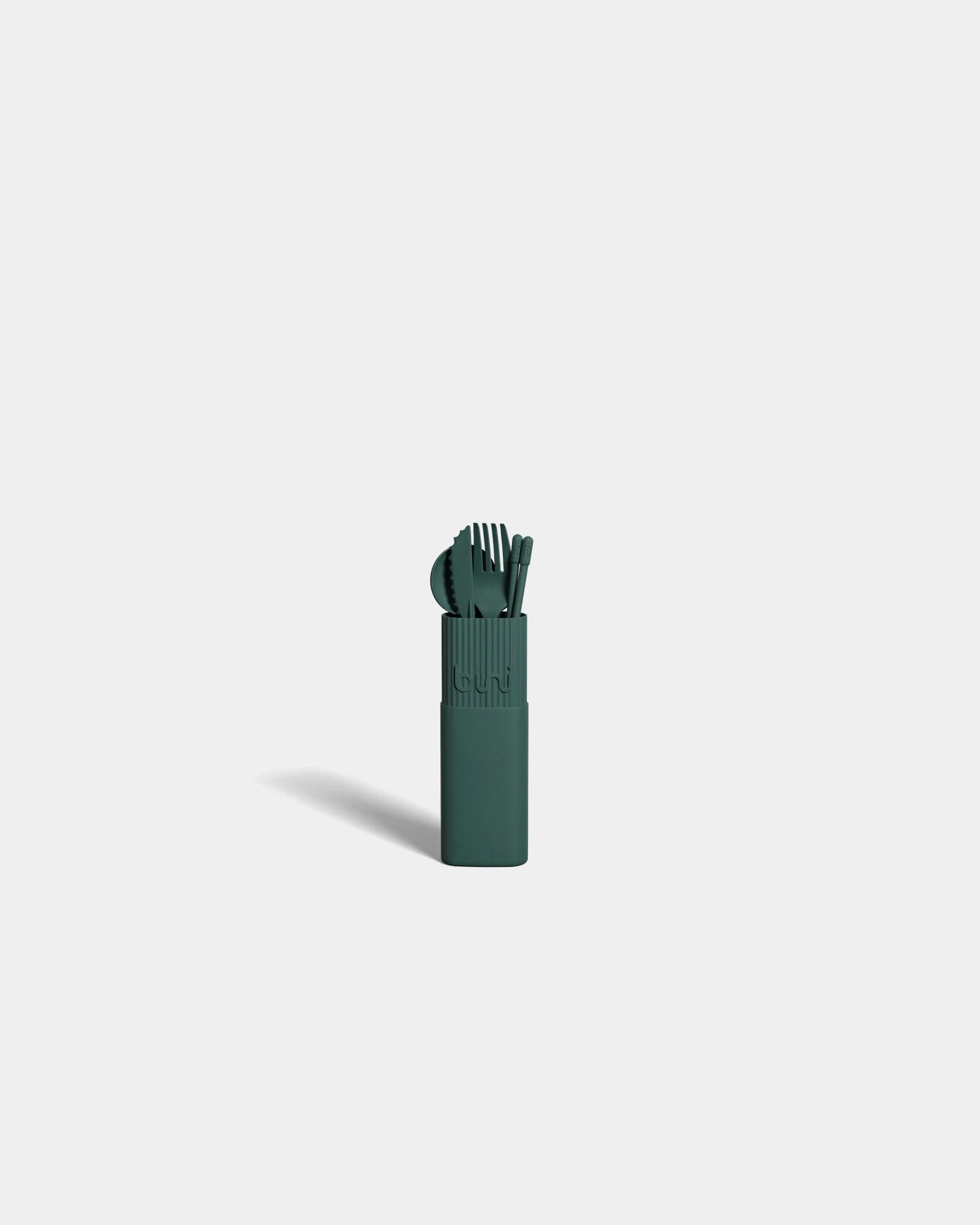 Set posate bio-composite fibra legno da personalizzare - Verde Scuro