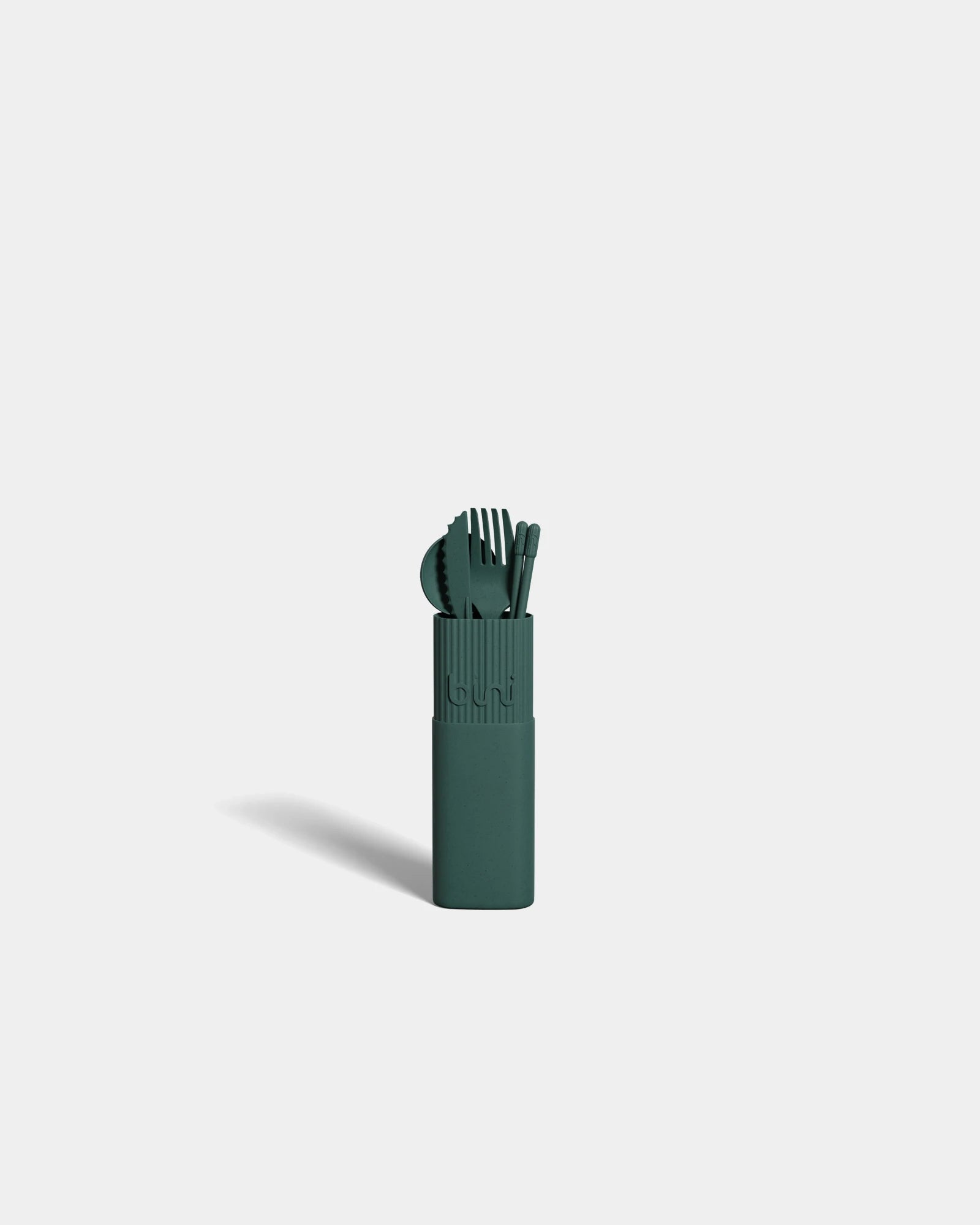 Set posate bio-composite fibra legno da personalizzare - Verde Scuro