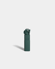 Set posate bio-composite fibra legno da personalizzare - Verde Scuro
