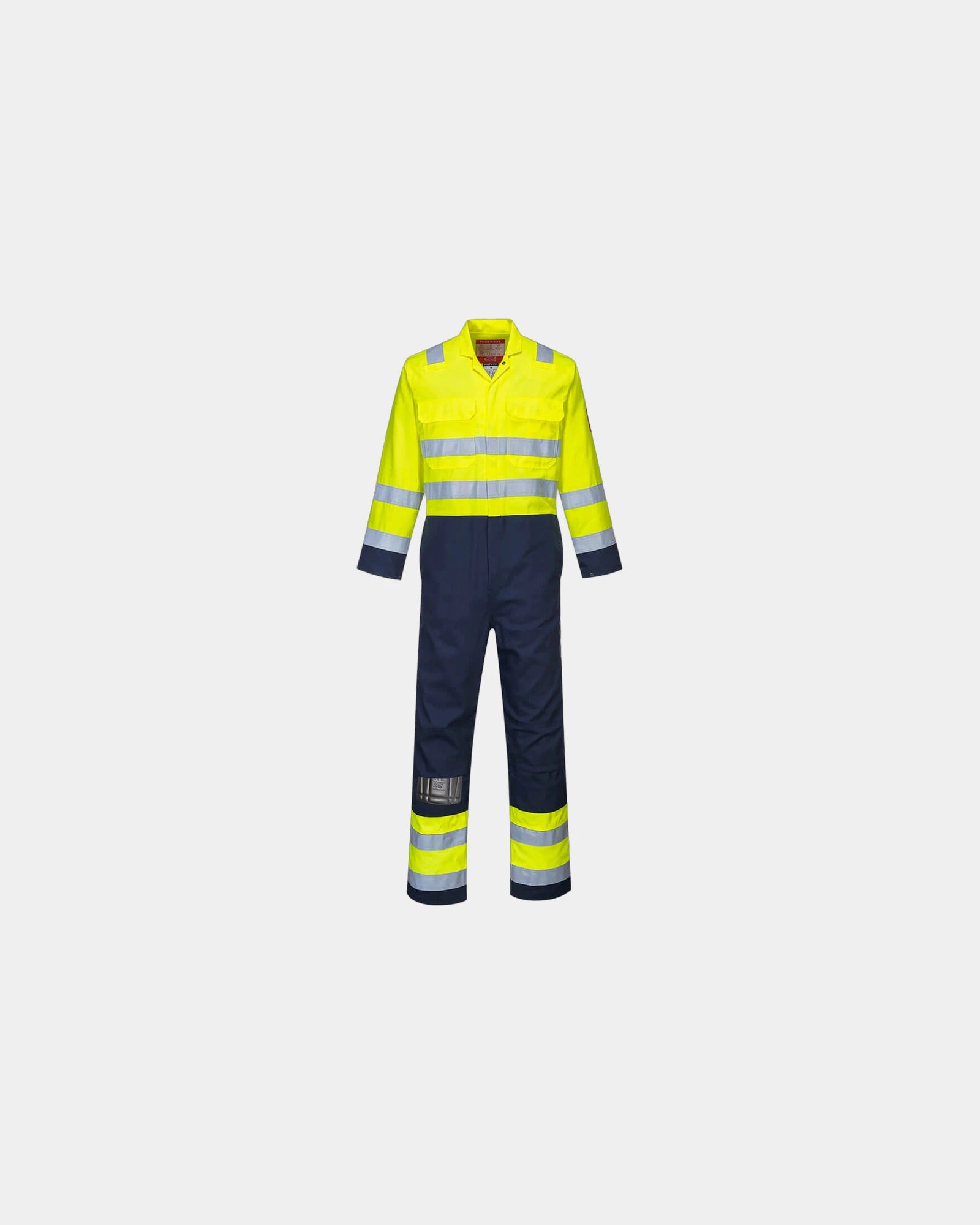 Tuta alta visibilità antistatica ignifuga da personalizzare - Giallo-Blu Navy