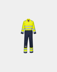 Tuta alta visibilità antistatica ignifuga da personalizzare - Giallo-Blu Navy