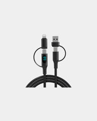 Multi-cavo USB 4 in 1 display LED da personalizzare - Nero