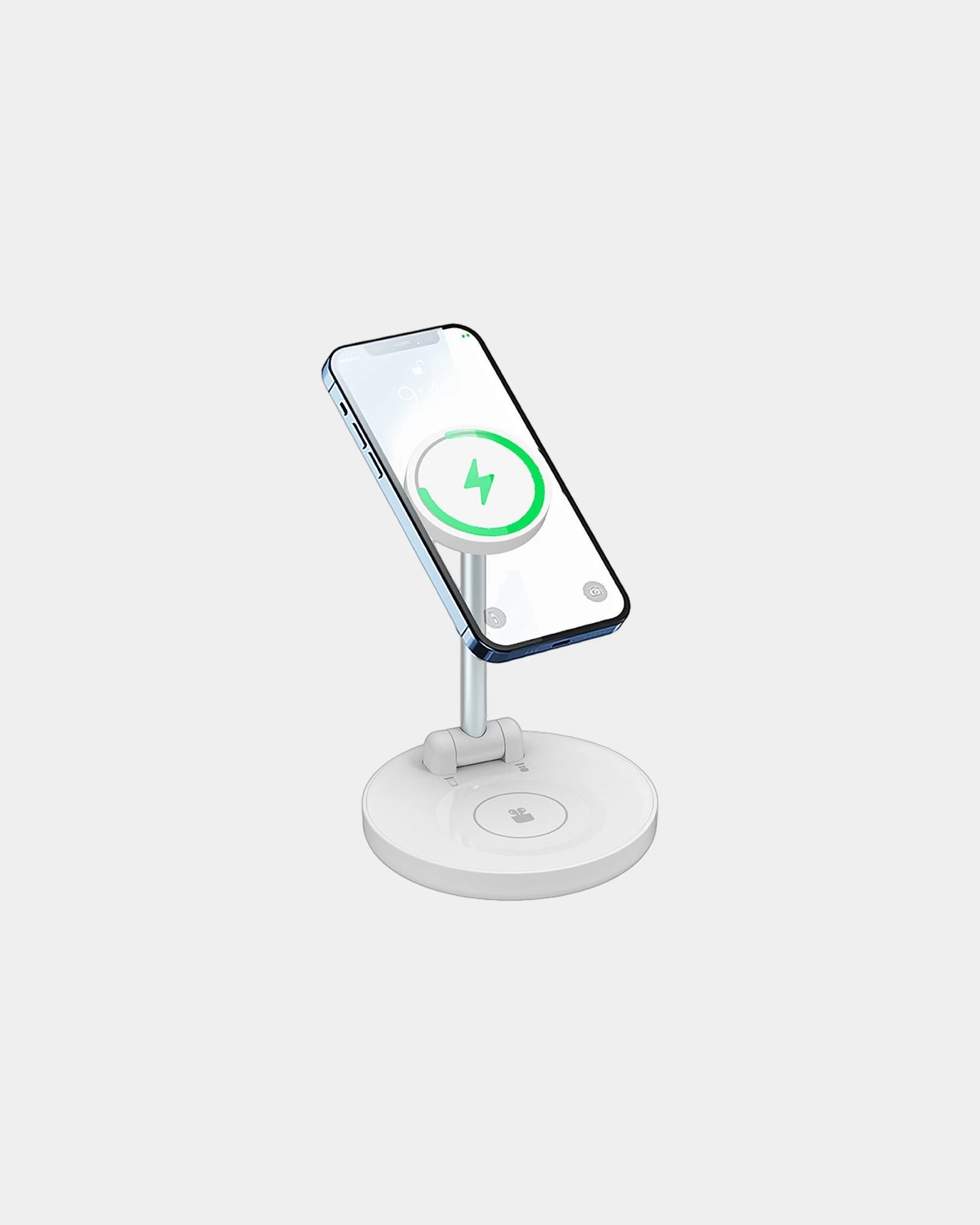 Caricatore magnetico pieghevole 2-in-1 da personalizzare - Bianco