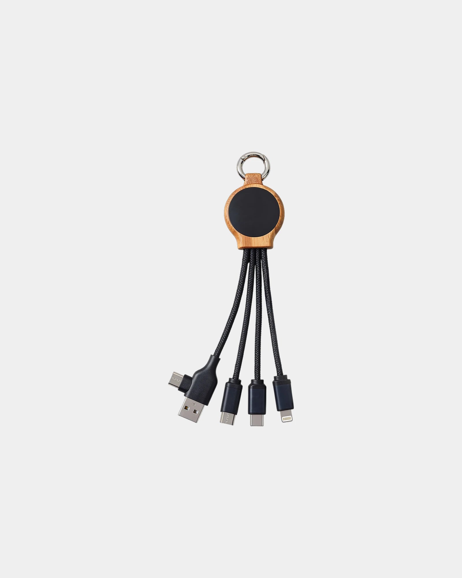 Portachiavi multi-cavo riciclato LED da personalizzare - Nero