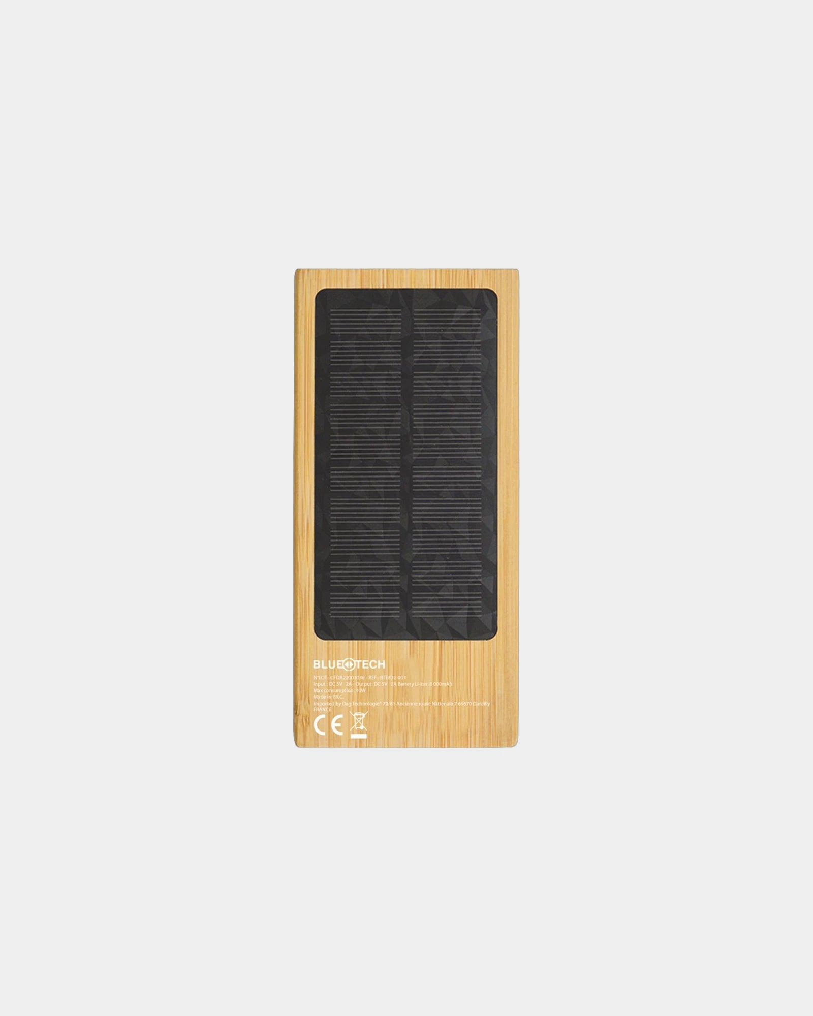 Power bank solare bambù FSC 8000mAh da personalizzare - 3