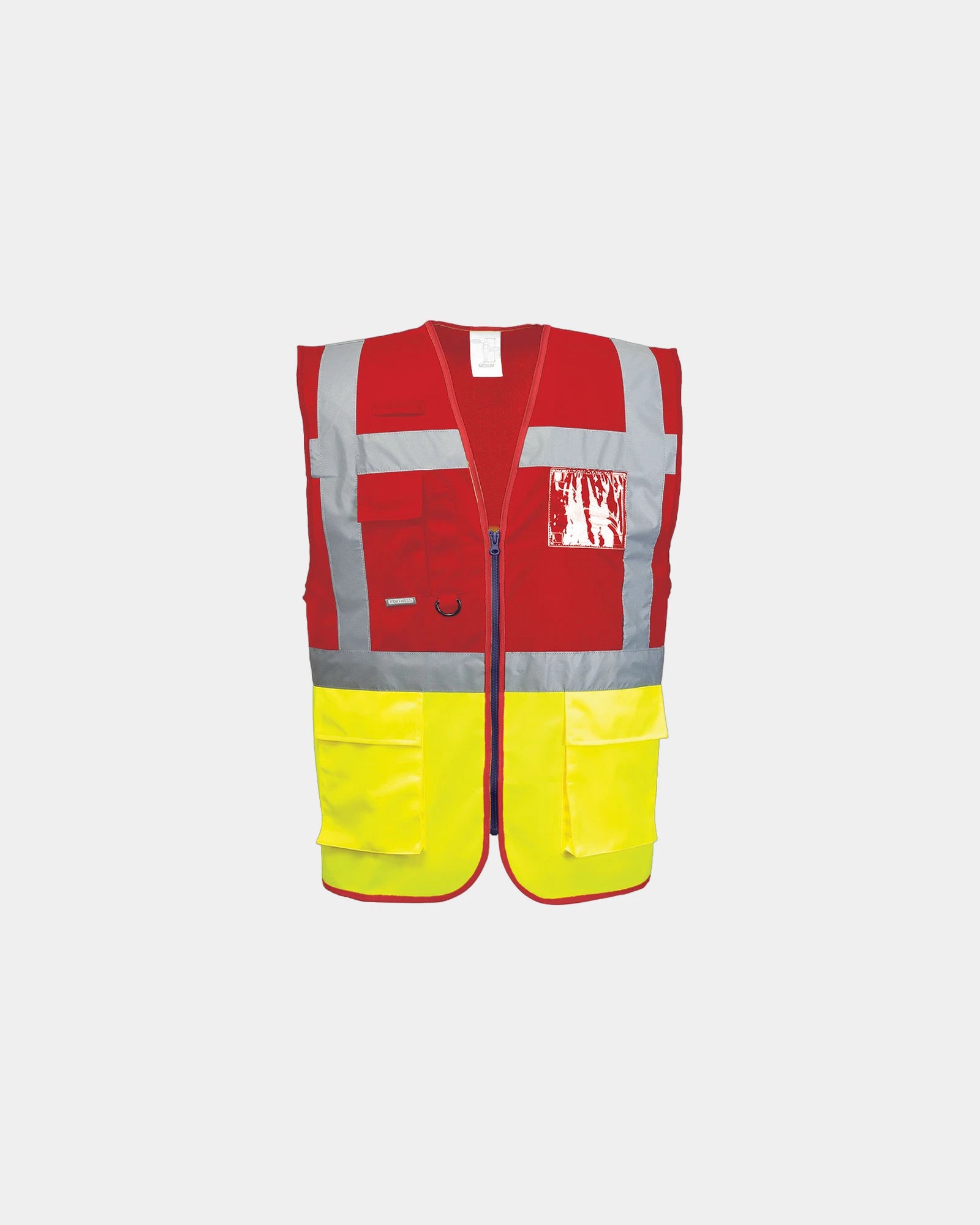 Gilet alta visibilità bicolore Executive da personalizzare - Giallo-Rosso