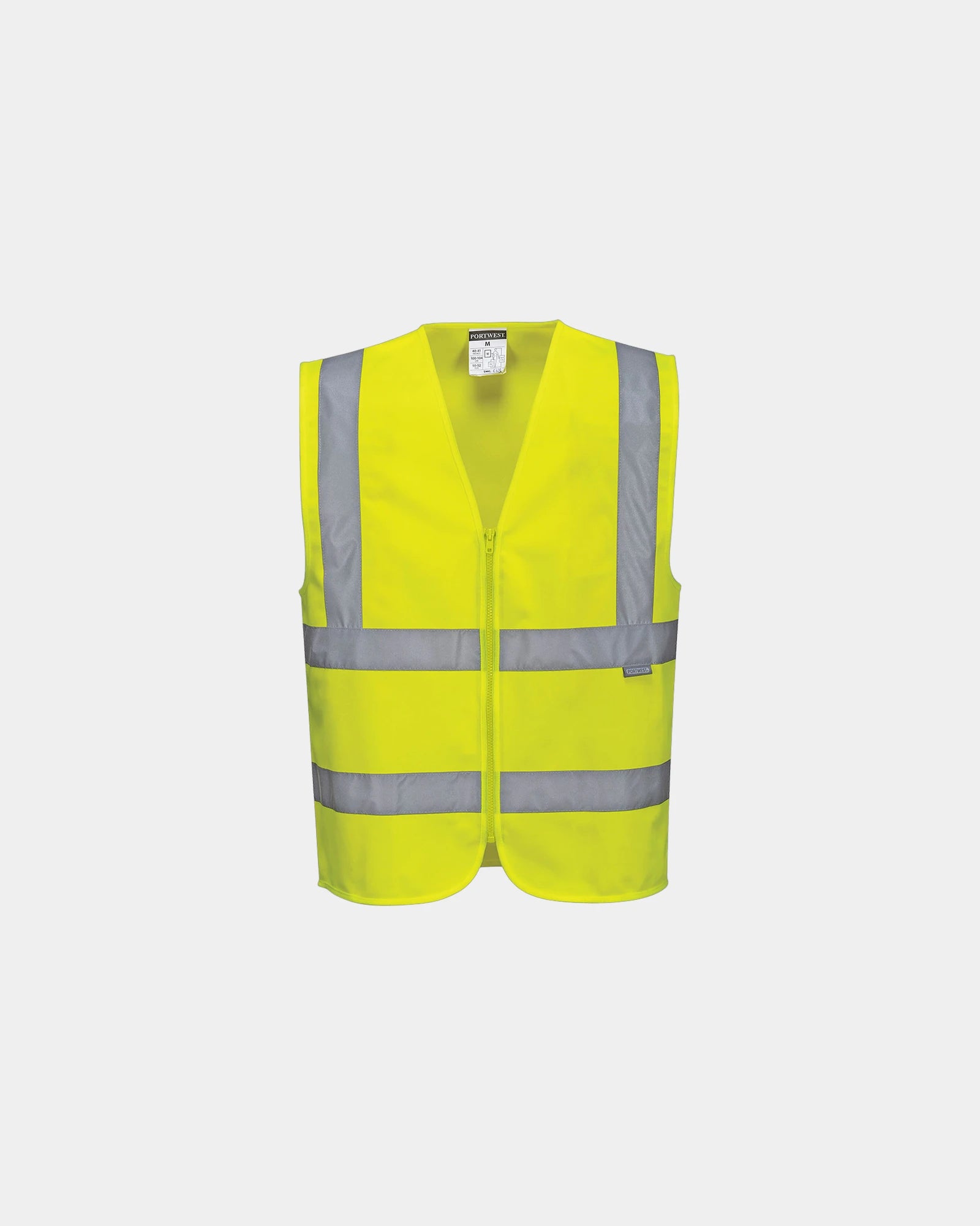 Gilet con zip bande rifrangenti da personalizzare - Giallo