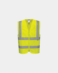 Gilet con zip bande rifrangenti da personalizzare - Giallo