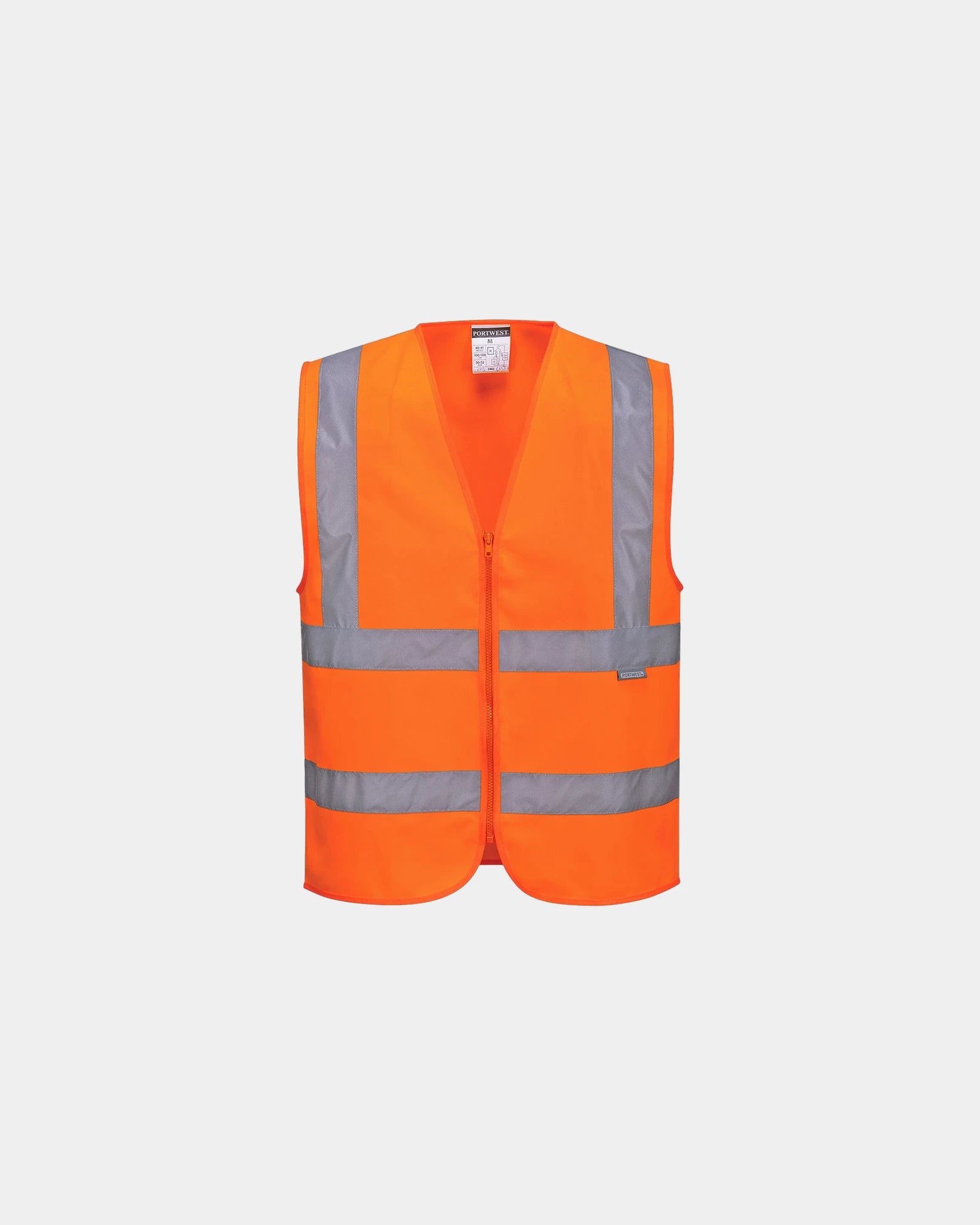 Gilet con zip bande rifrangenti da personalizzare - Arancione