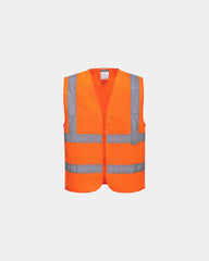 Gilet con zip bande rifrangenti da personalizzare - Arancione