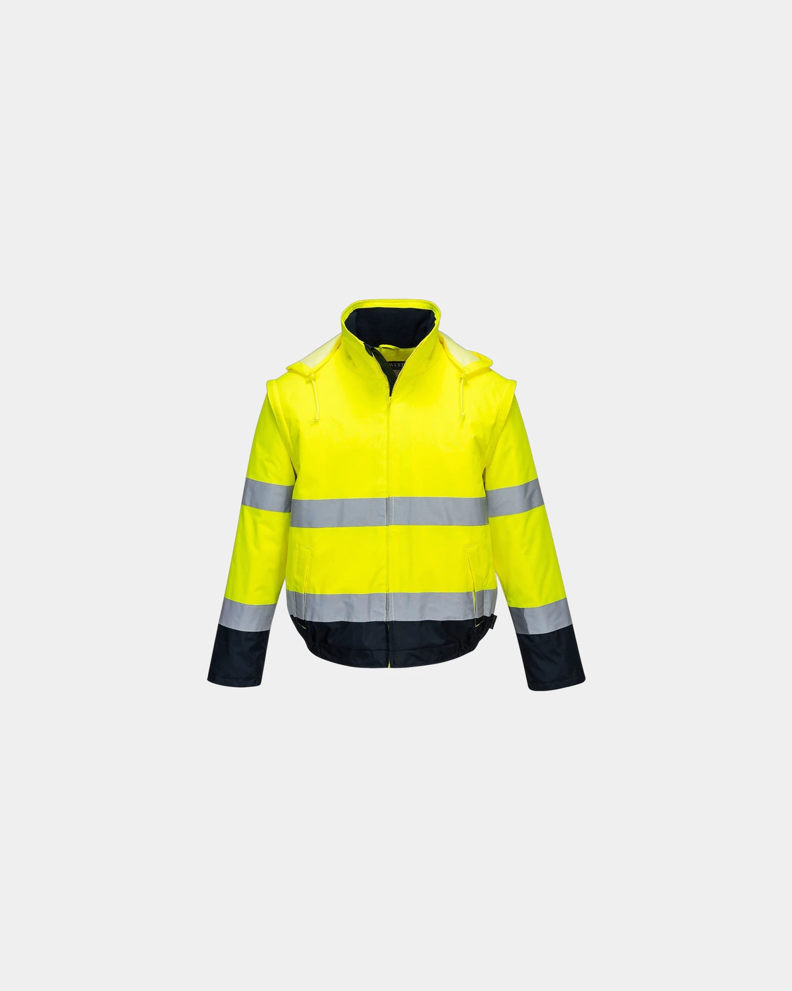 Giubbotto alta visibilità 2 in 1 imbottito da personalizzare - Giallo-Blu Navy