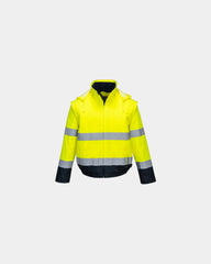 Giubbotto alta visibilità 2 in 1 imbottito da personalizzare - Giallo-Blu Navy