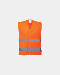Gilet alta visibilità doppia cintura da personalizzare - Arancione