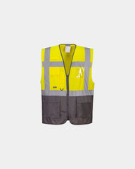 Gilet Executive con tasche poliestere da personalizzare - Giallo-Verde