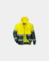 Bomber alta visibilità imbottito da personalizzare - Giallo-Verde