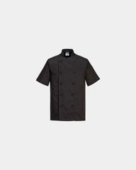 Giacca da cucina Kent tessuto facile cura da personalizzare - Nero-Blu Cielo