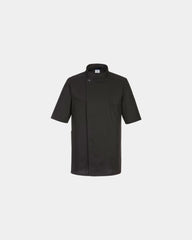Giacca da chef manica corta traspirante da personalizzare - Nero-Blu Cielo