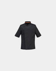 Giacca da cuoco maglia traspirante da personalizzare - Nero-Blu Cielo