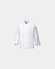 Giacca da cucina chiusura a pressione da personalizzare - Bianco