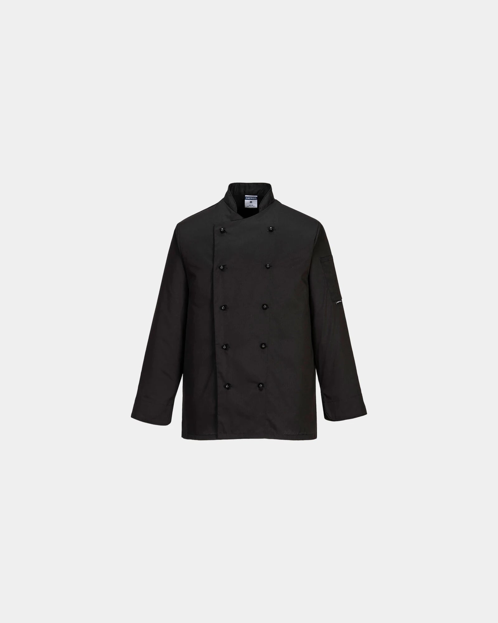 Giacca da cucina unisex in policotone da personalizzare - Nero-Blu Cielo
