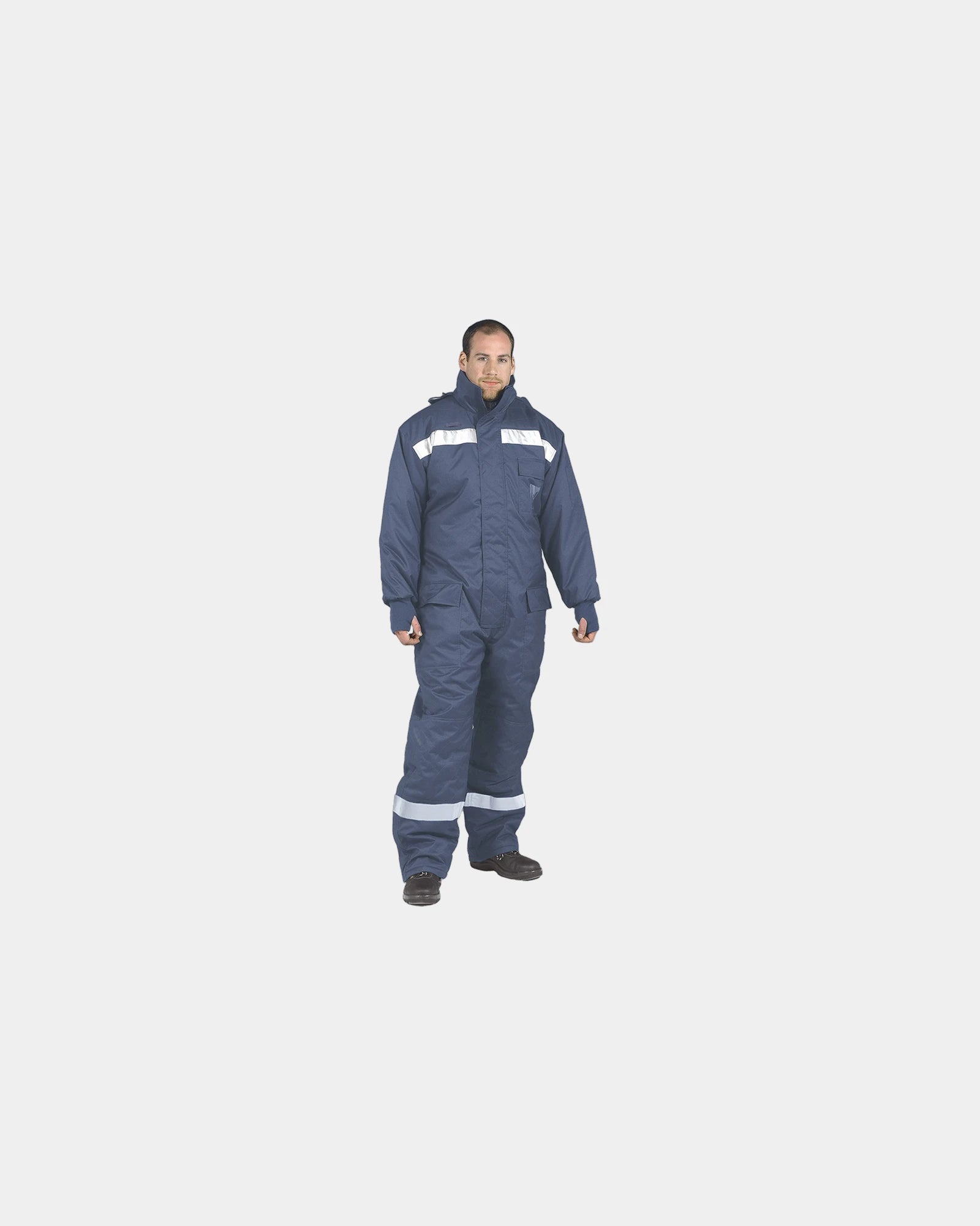 Tuta da frigorista imbottita bande riflettenti da personalizzare - Blu Navy