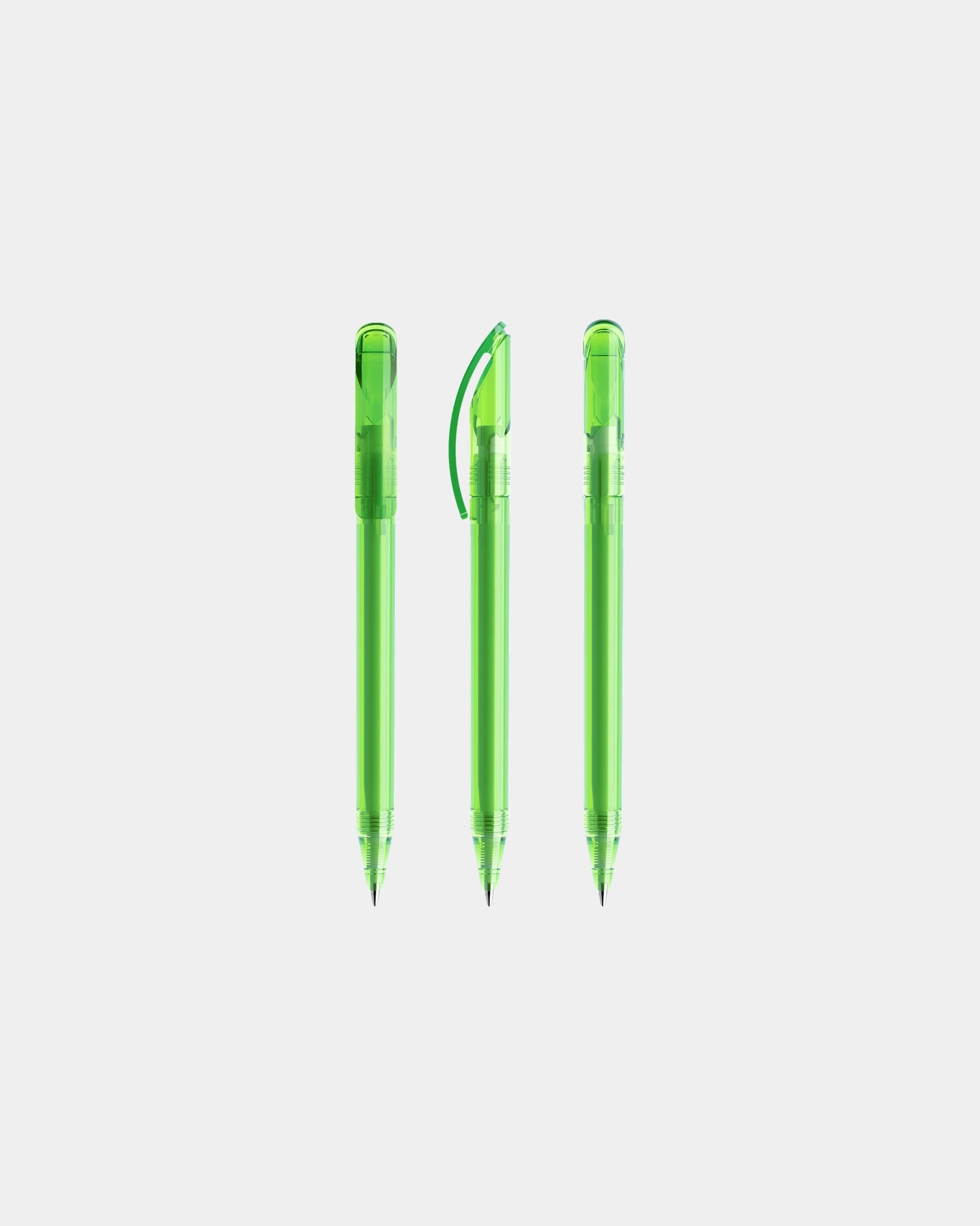 Penna trasparente Prodir DS3 TTT da personalizzare - Verde Chiaro Trasparente