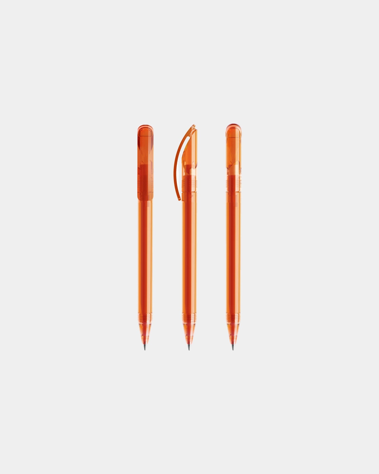 Penna trasparente Prodir DS3 TTT da personalizzare - Arancione Trasparente