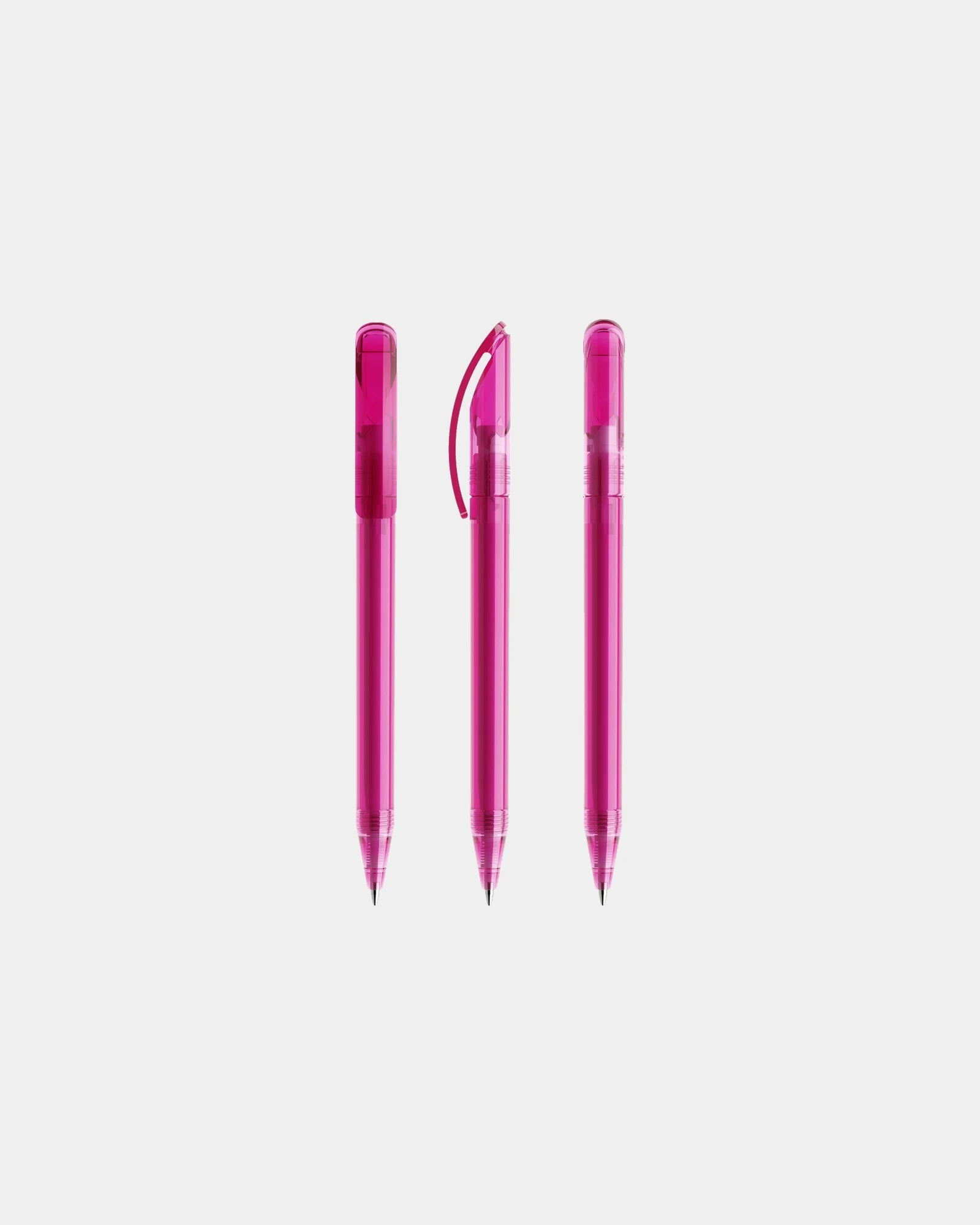 Penna trasparente Prodir DS3 TTT da personalizzare - Rosa Trasparente