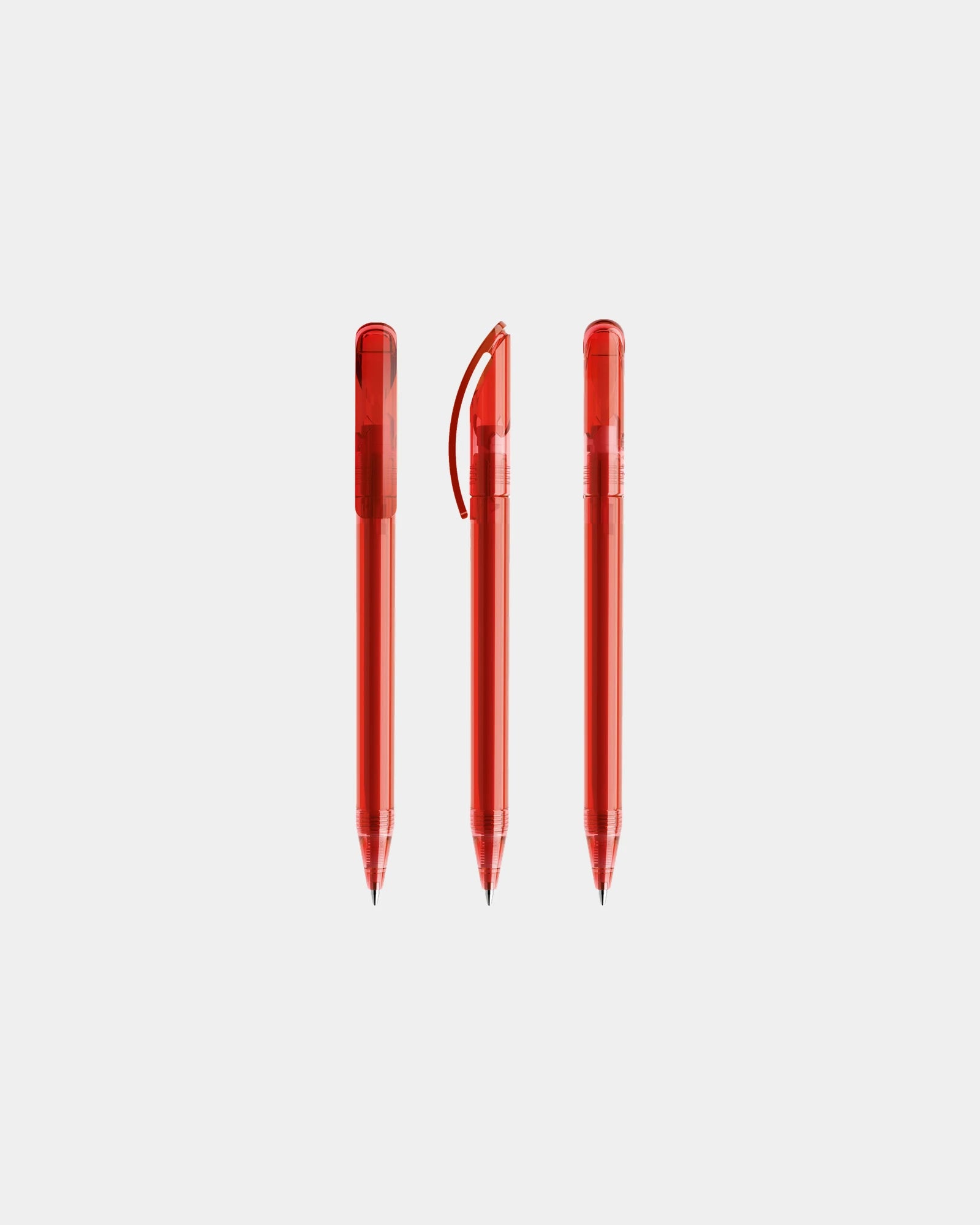 Penna trasparente Prodir DS3 TTT da personalizzare - Rosso Trasparente
