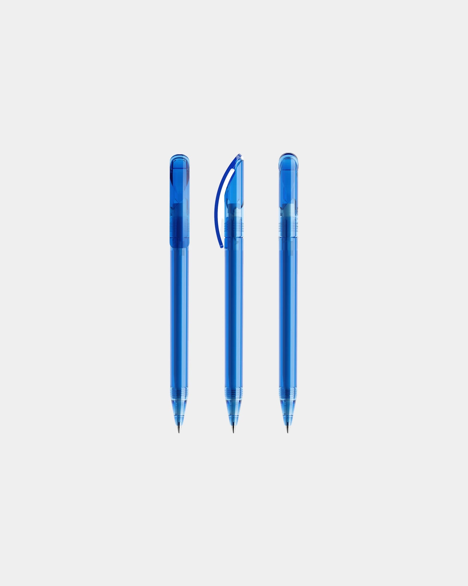 Penna trasparente Prodir DS3 TTT da personalizzare - Azzurro Trasparente